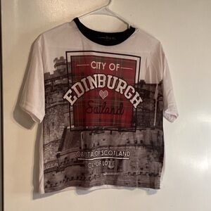 Edinburgh City Cropped T-Shirt - sz  UK10 us 6 (looks bigger)